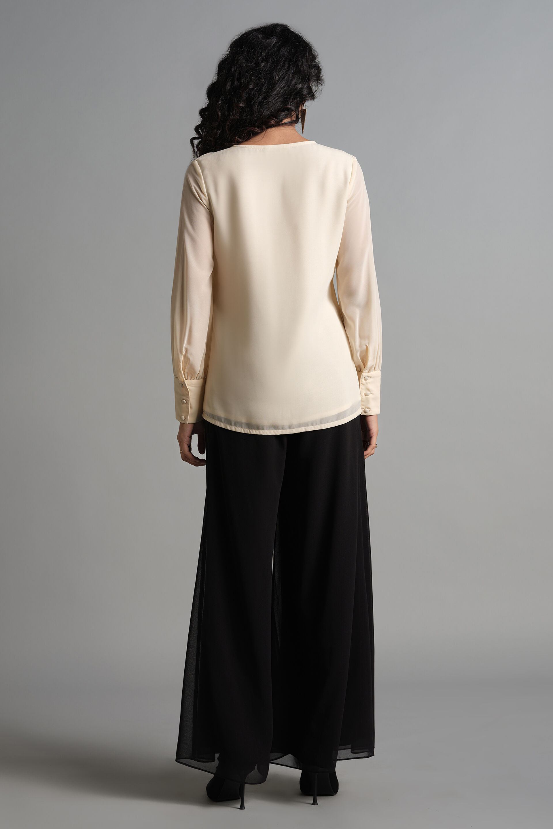 Ruffle Drama Top, Cream, image 4